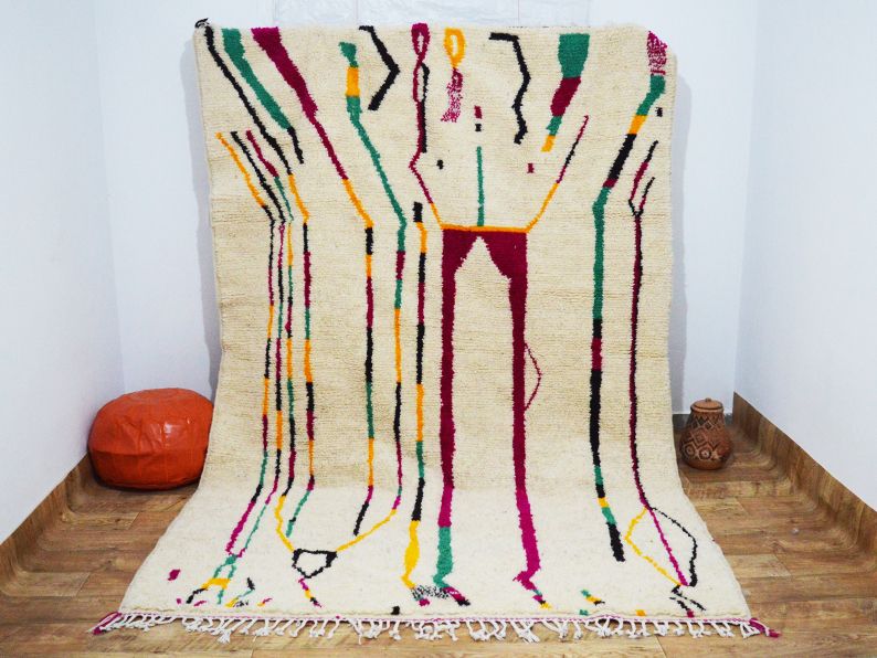 Handmade moroccan berber carpet 168 x 133 cm