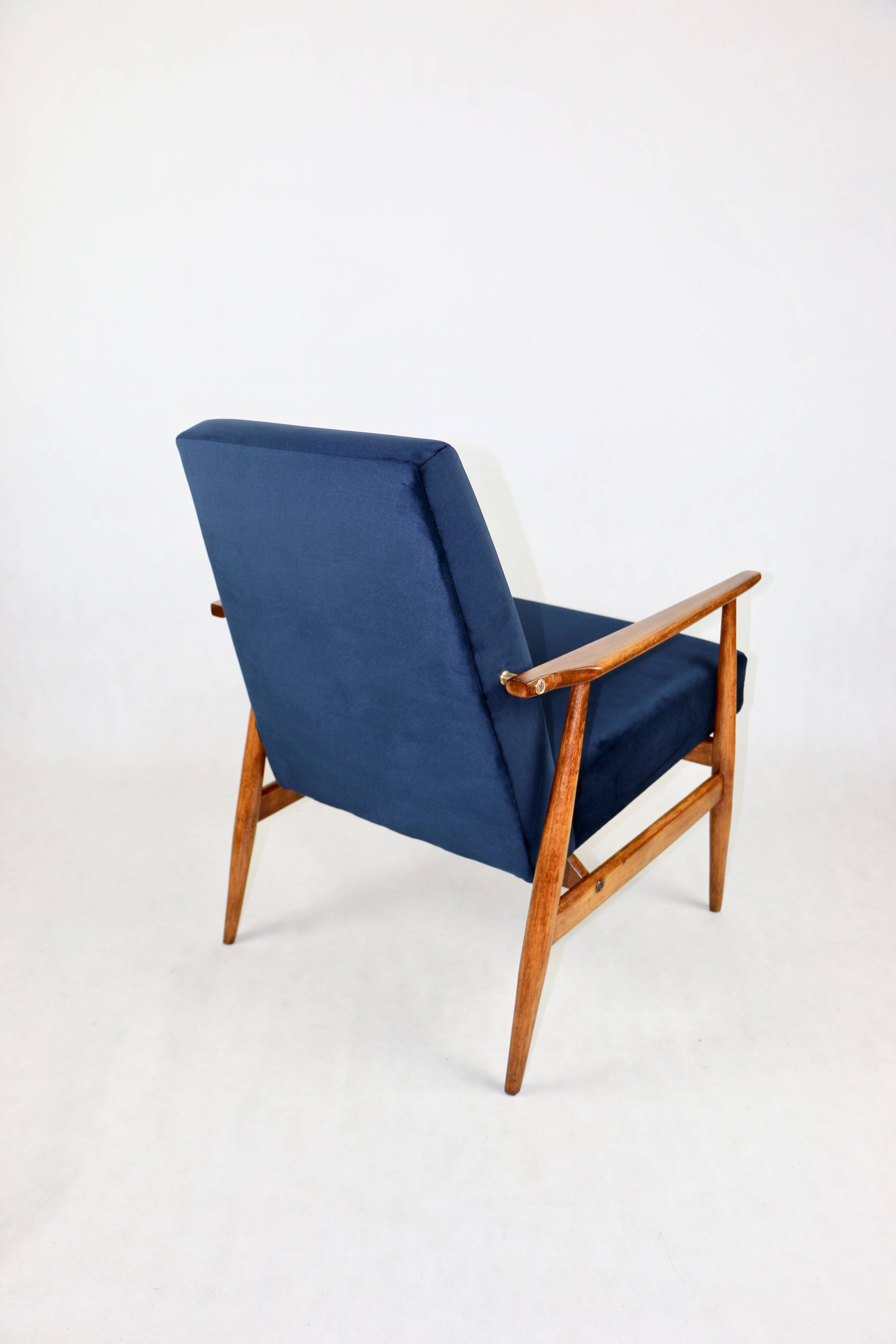Armchair 'Lis', 1970s navy blue design by Henryk Lis