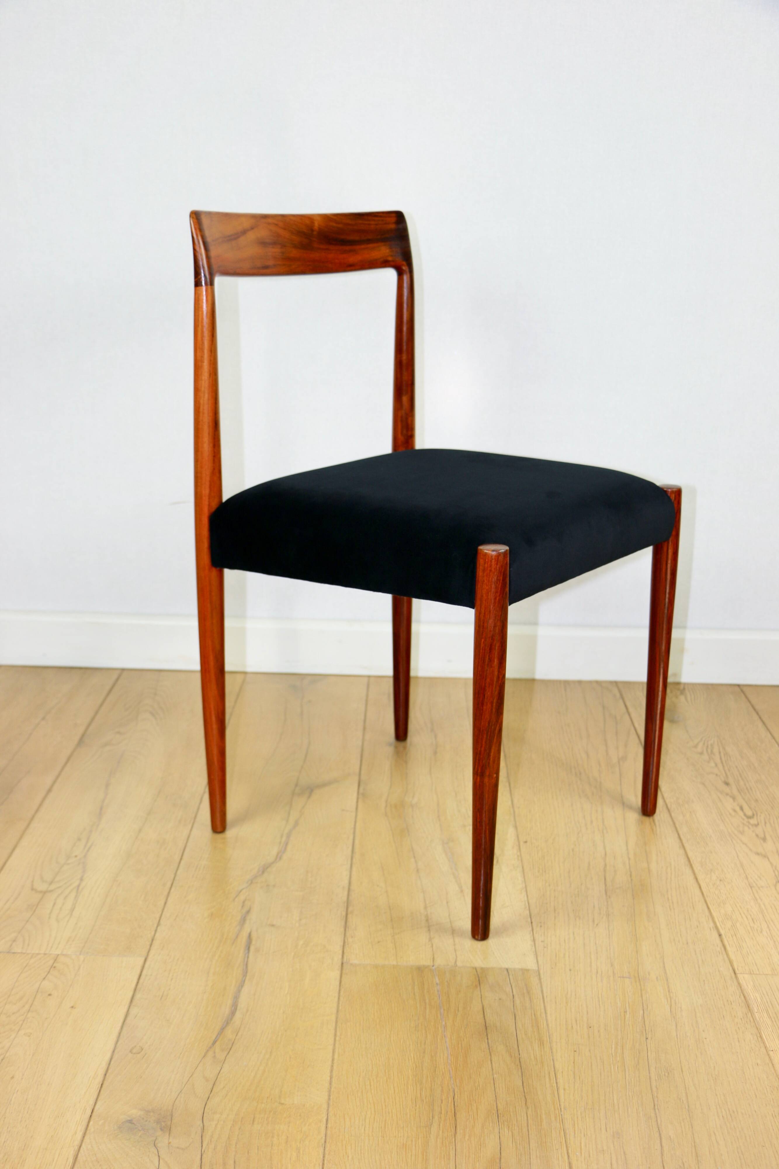 German Lübke vintage black chairs - 4 pieces - great set