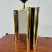 Lampe miroir fumé laiton années 70