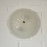 Applique murale vintage en verre soufflé à la main : plafonnier encastré style années 50