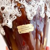 Handmade ceramic vase in "volcanic" style