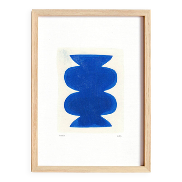blue abstract painting signed Eawy