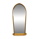 Miroir à tablette cerclage bois, forme ogive, années 60