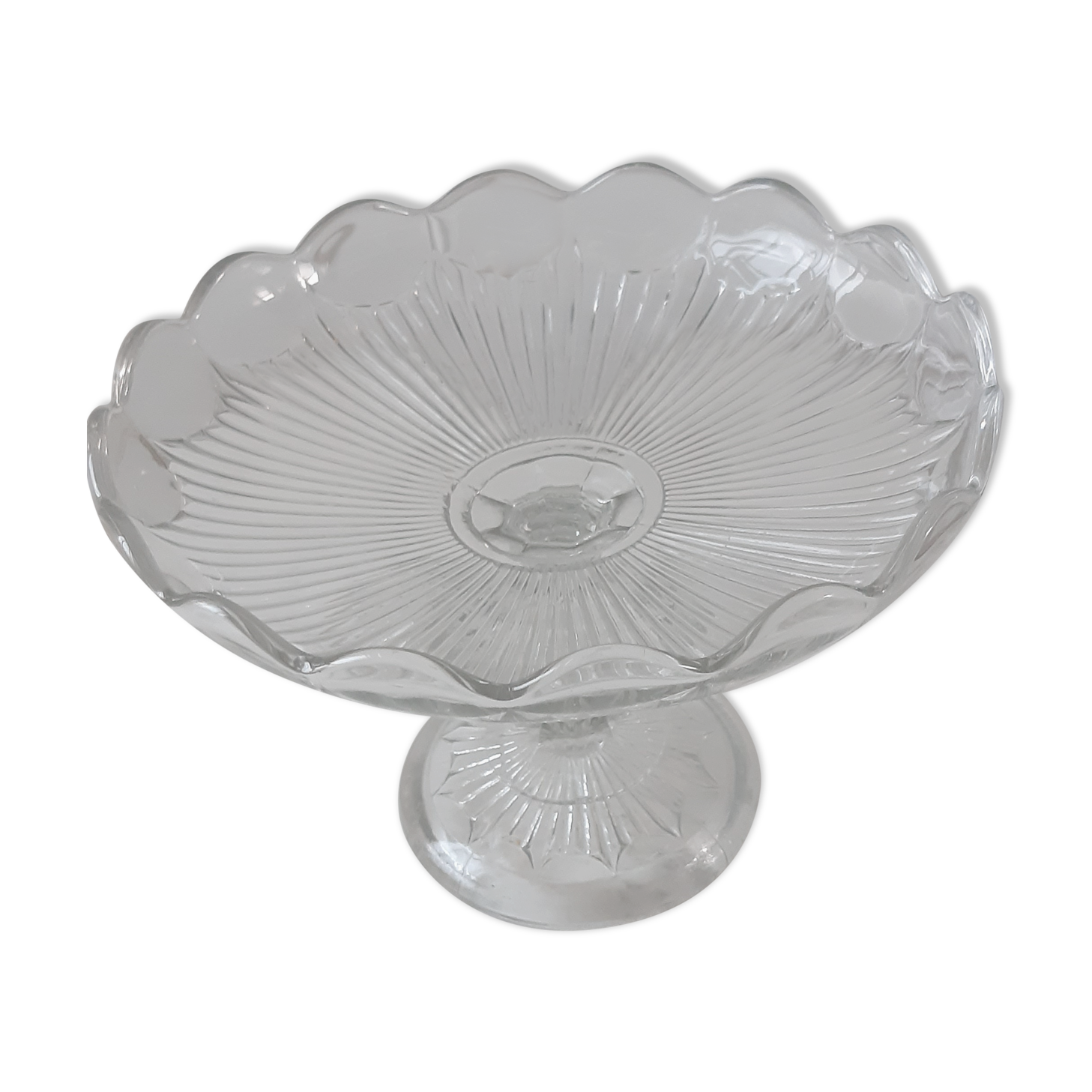 Compotier / servant in molded glass 30s