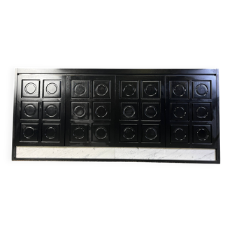 Black brutalist credenza, 1970s