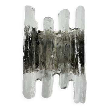 Wall sconces in Murano ice glass and metal by J.T. Kalmar for Kalmar, 60s