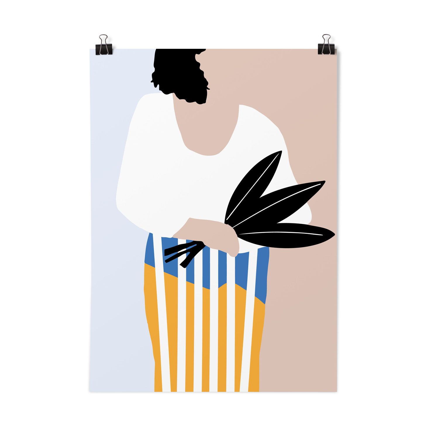 Poster A3-woman with bouquet-29.7 cm x 42 cm