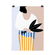 Poster A3-woman with bouquet-29.7 cm x 42 cm