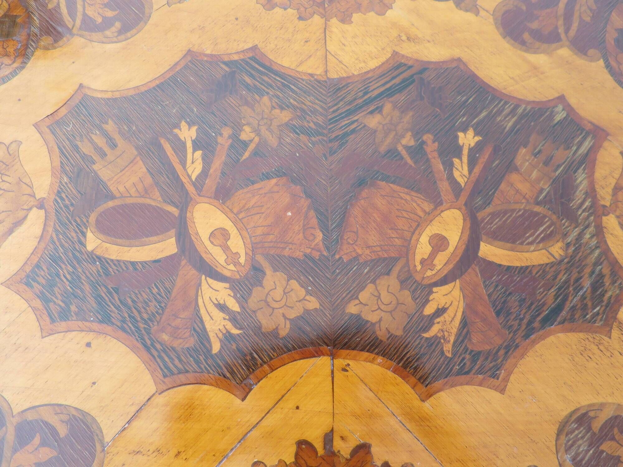 Rare - portfolio game table in marquetry and decorative bronze - Louis XVI style - Early 1900