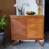 Vintage chest of drawers with compass feet