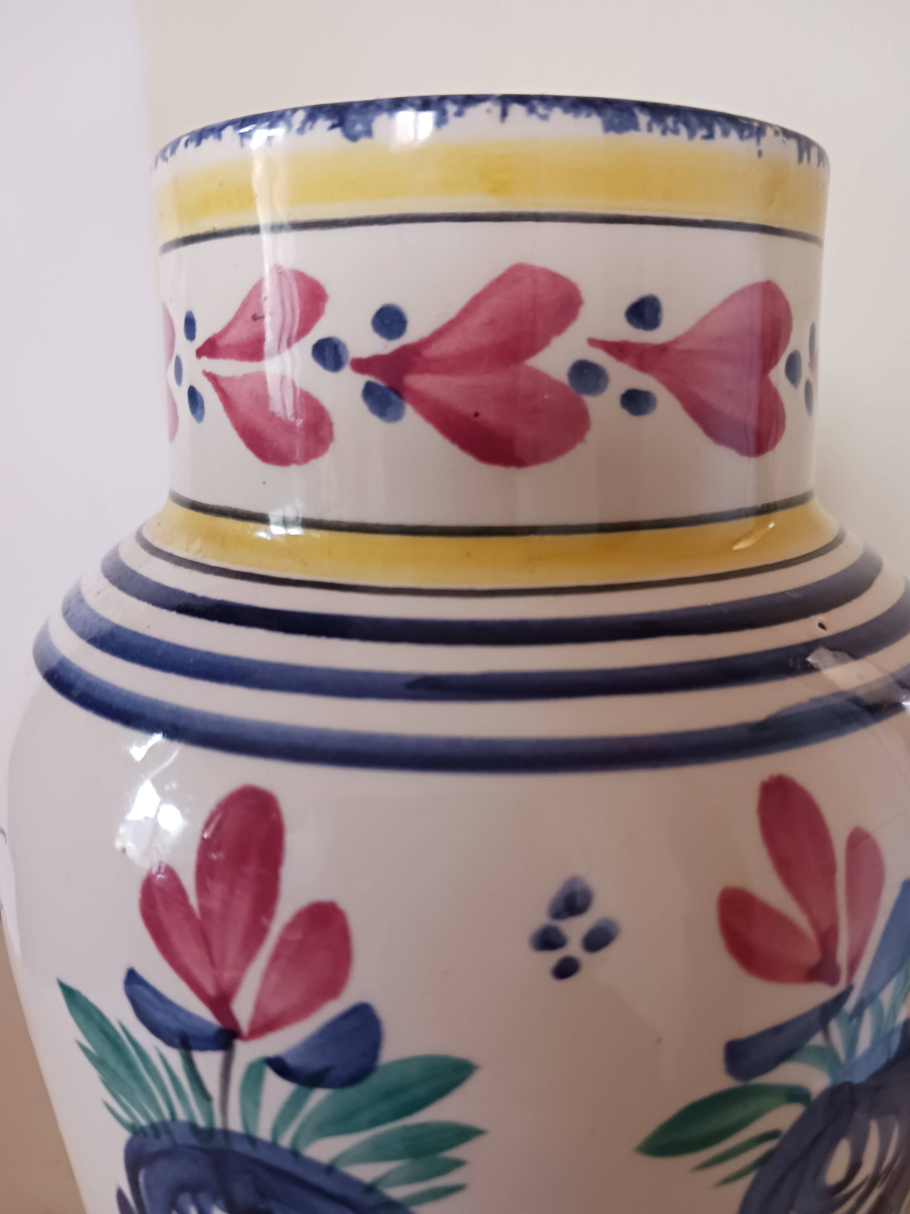 Antique Henriot Quimper vase