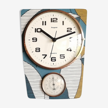 Horloge vintage murale silencieuse thermomètre "Hangarter"