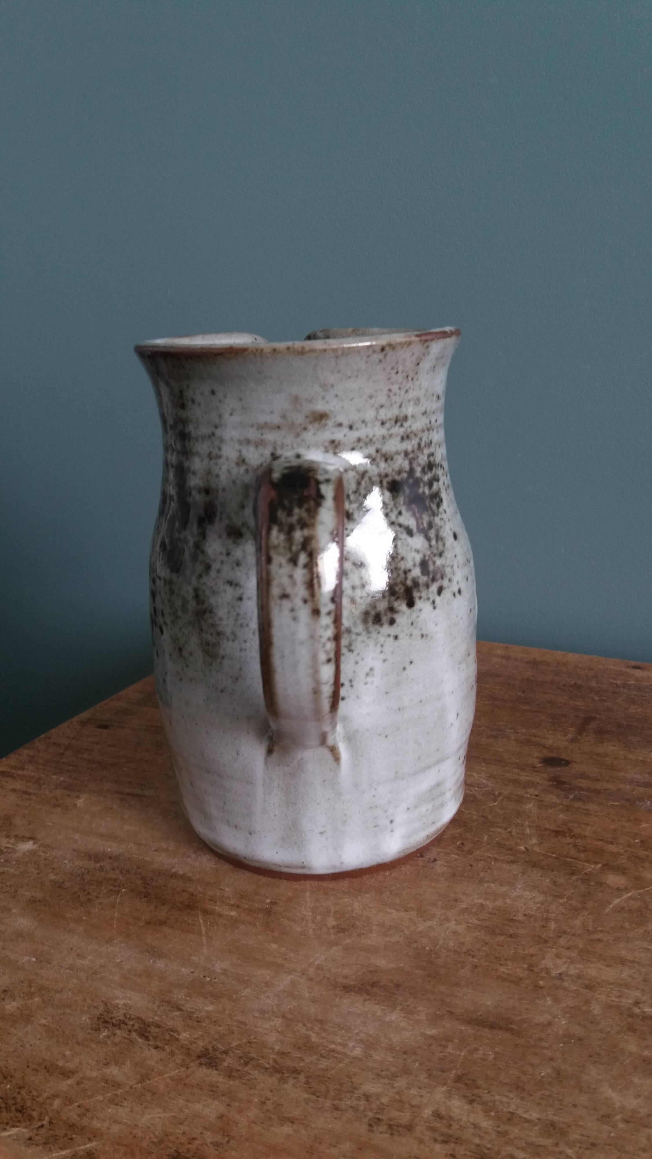 Milk jug signed Atch for Chantal and Thierry Robert, Grès du Loir