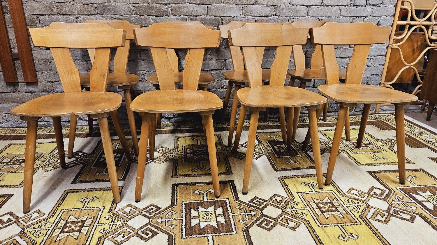 Set of 8 bistro chairs from the 1960s