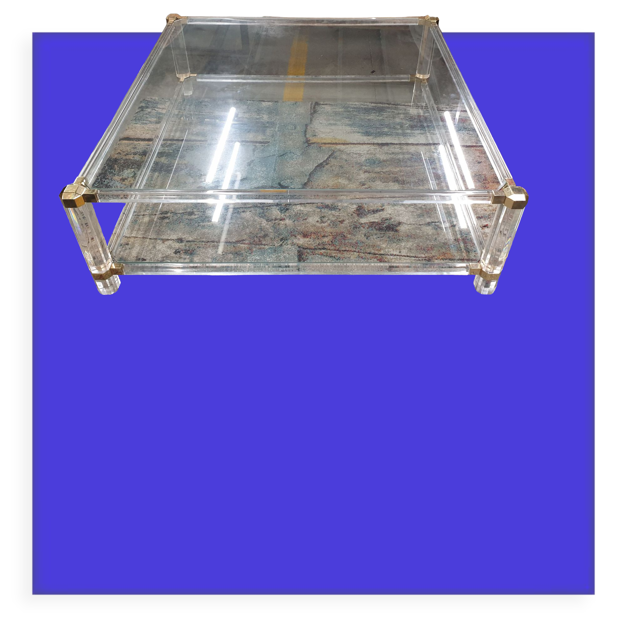 Rectangular glass coffee table, 1970/80