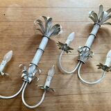 Pair of Vintage Lacquered Sheet Metal Wall Lights -