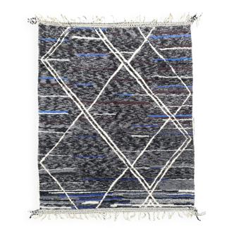 Tapis noir fait main en laine, 260x380 cm