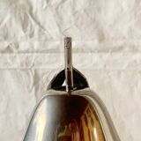 Chromed metal pear - 1 carafe and 6 amber crystal glasses - liquor cellar