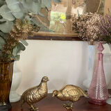 Vintage brass bird pair