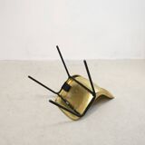 Vintage golden molded stacking chair from Hiller, Germany