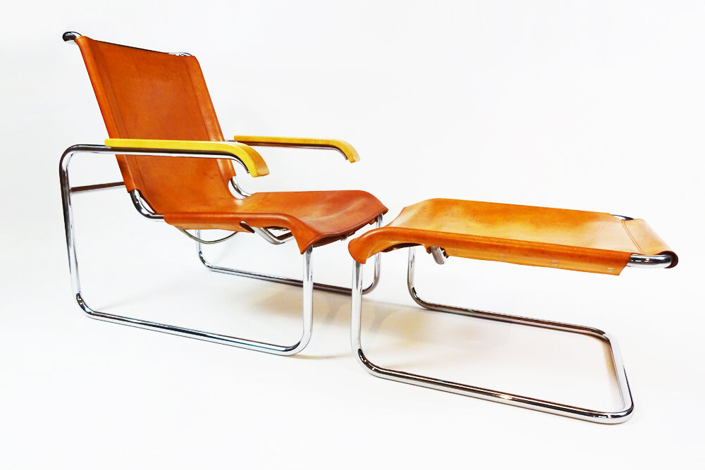 Marcel Breuer B35 armchair and footstool