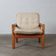 Vintage Teak Sessel Easy Chair dänisch Domino Møbler 60er 70er