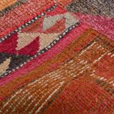 Pink & Red Vintage Runner Rug, 100x356Cm