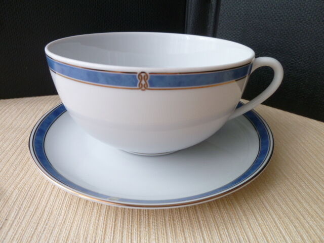 Porcelain lunch Christofle Model Oceana blue