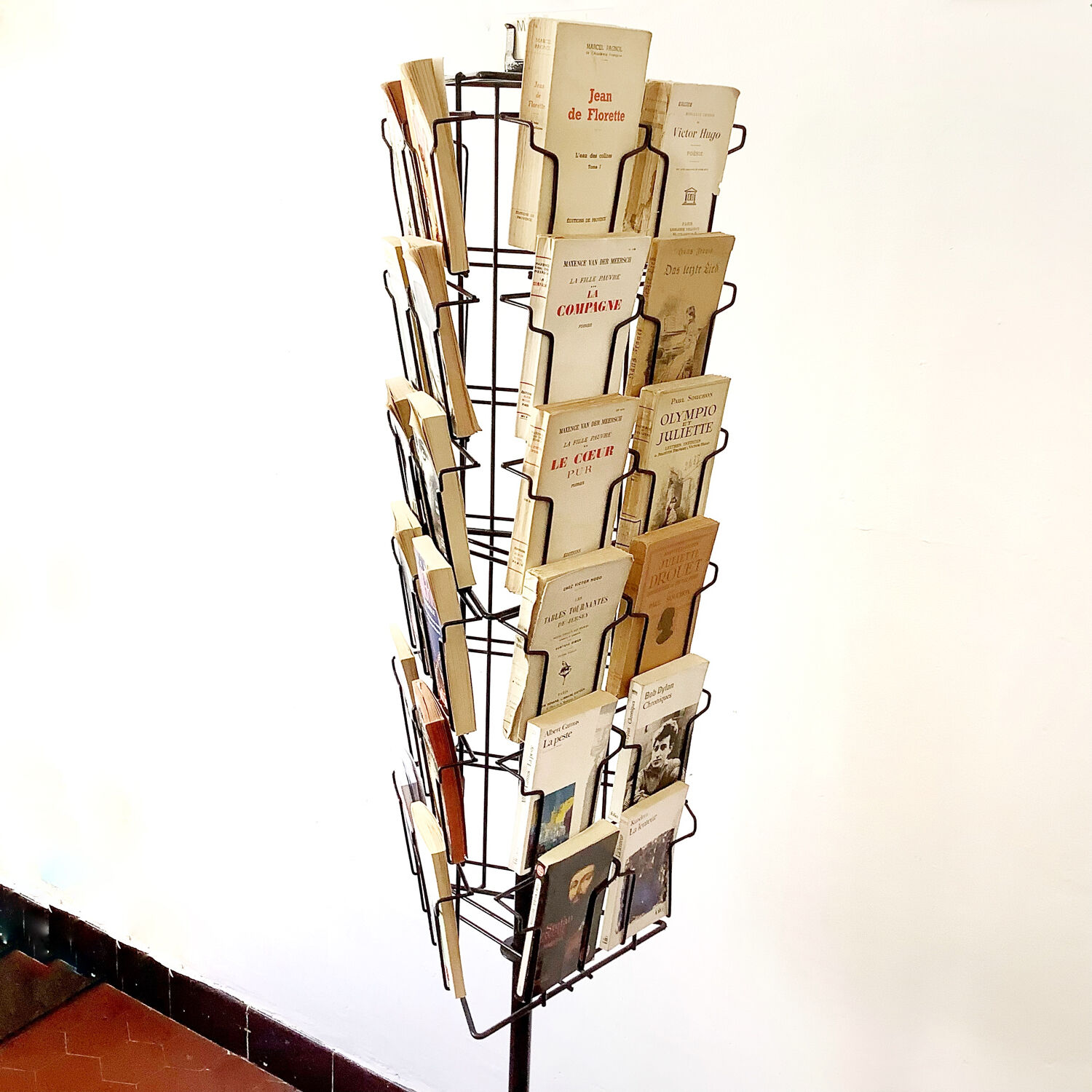 Display turnstile pocket books, postcards