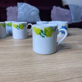 Set of 8 vintage 70's porcelain coffee cups