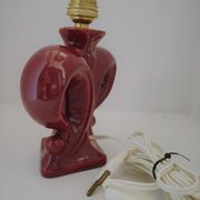 Pied de lampe art déco fleur de lys stylisée en céramique