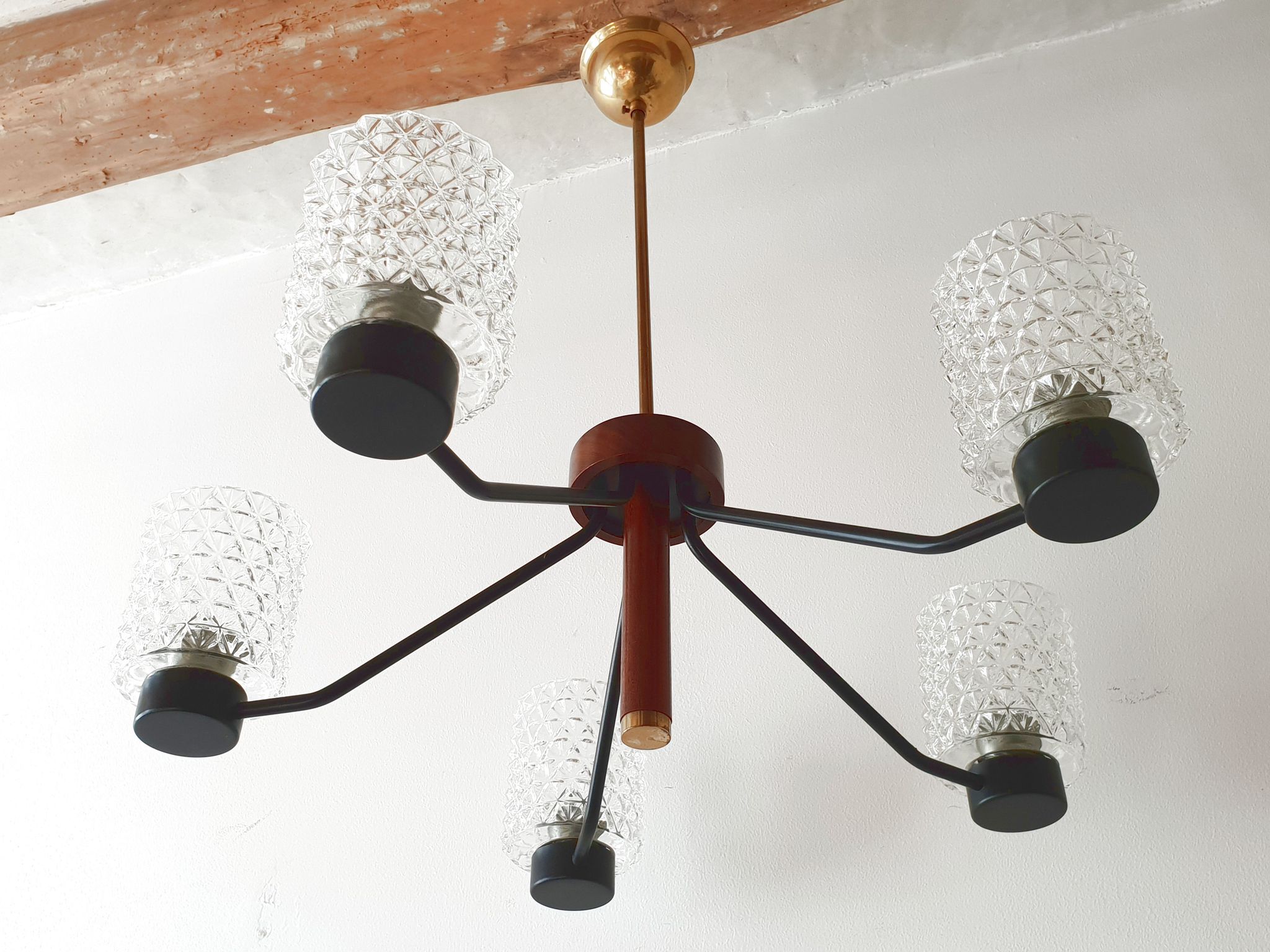 Scandinavian vintage chandelier 1960