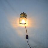 Vintage wallmounted brass lamp from a ship.