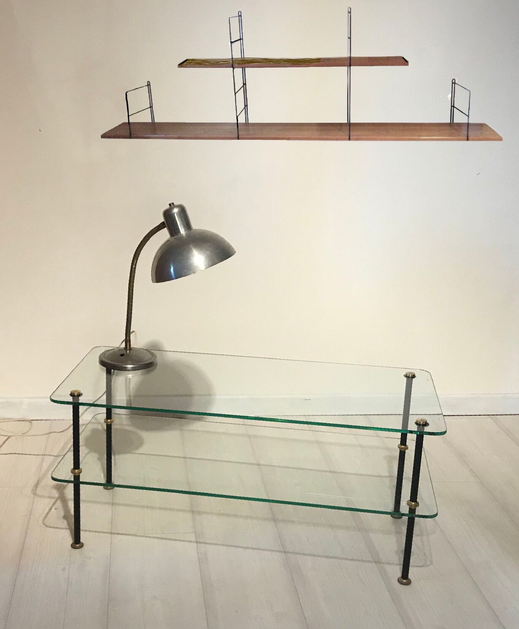 60s glass coffee table