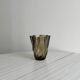 Smoked glass vase with twisted design