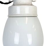 Vintage White Porcelain Pendant Light, 1970s