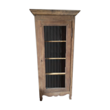 Armoire vitré bois massif aéro-gommée ancien