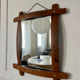 Brutalist wooden mirror 73cm x 86cm