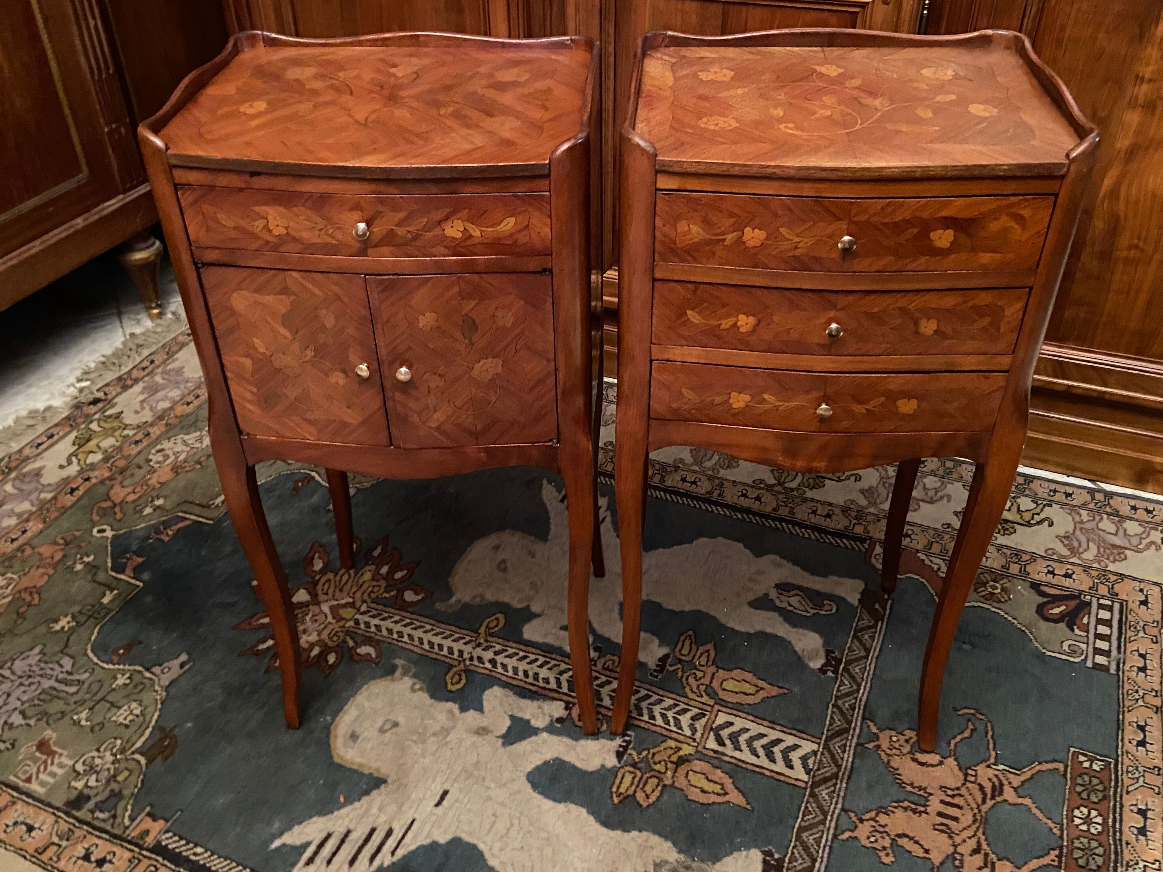 Pair of bedside tables Louis XV style