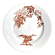 Plat rond longwy en terre de fer blanche et marron