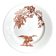 Plat rond longwy en terre de fer blanche et marron