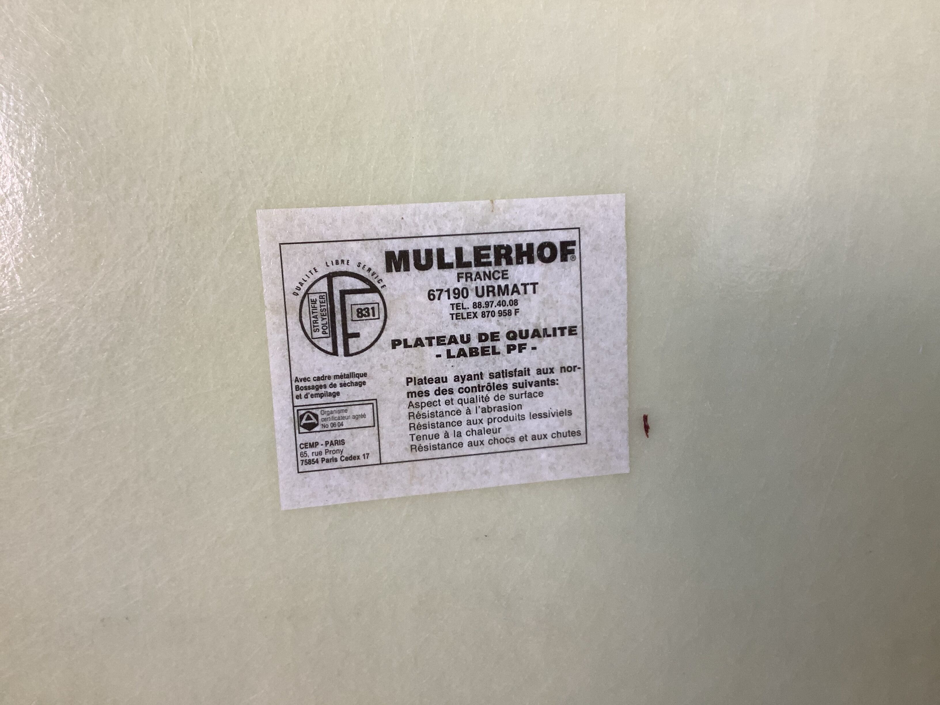 Mullerhof fiberglass tray