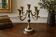 Vintage 5-light candelabrum in brass – Green and white decor
