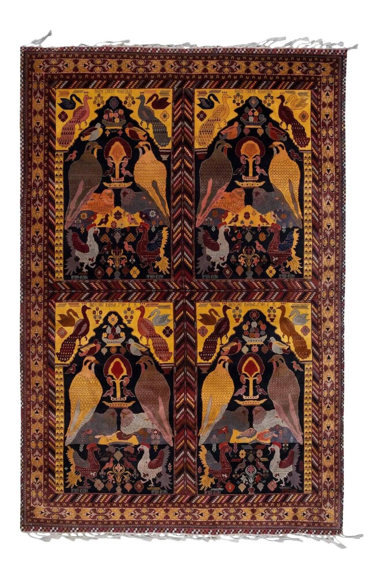 Vintage Turkish rug handmade 202x302 cm