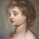 Oil painting on canvas girl portrait late 18th