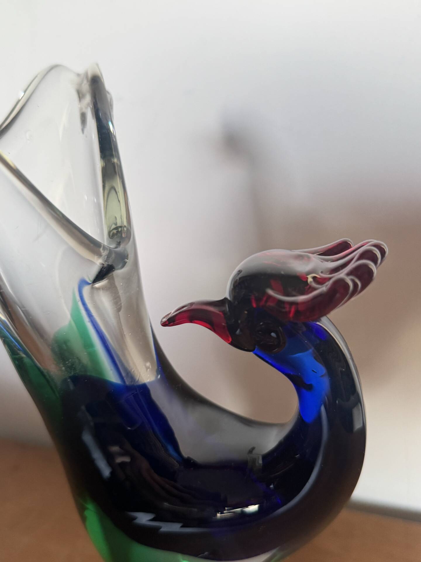 Vintage Murano Sommerso glass bird