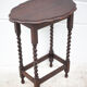 Table bois pieds tournés, table console bois, table ovale, sellette, porte-plante