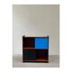 Closed bookcase in Bauhaus colors by D.Rozaffy Edition Meuble Oscar, design 1960