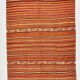 Pumpkin Orange Striped Turkish Woven Kilim Rug, 158x390 Cm